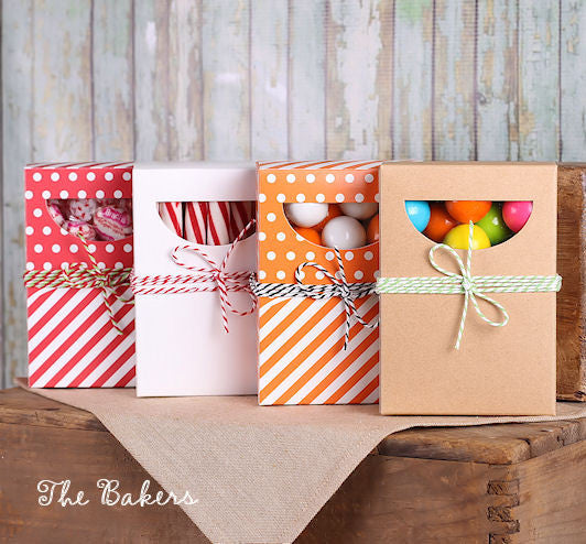 Rectangle Candy Boxes with Windows: White | www.sprinklebeesweet.com