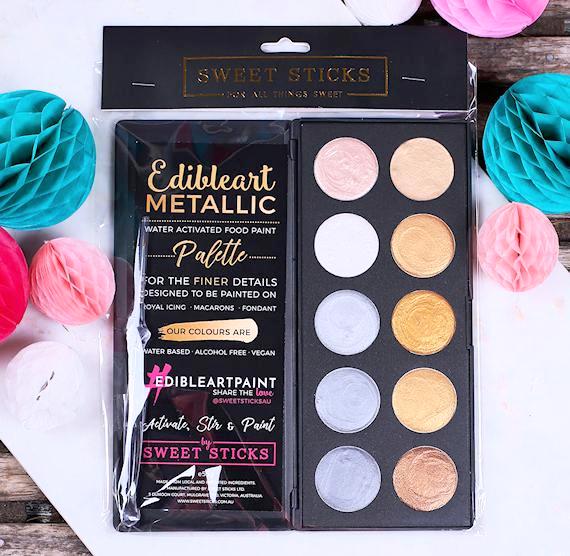 Edible Art Metallic Paint Palette | www.sprinklebeesweet.com