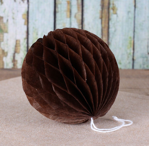 Brown Honeycomb Tissue Balls: 3" | www.sprinklebeesweet.com