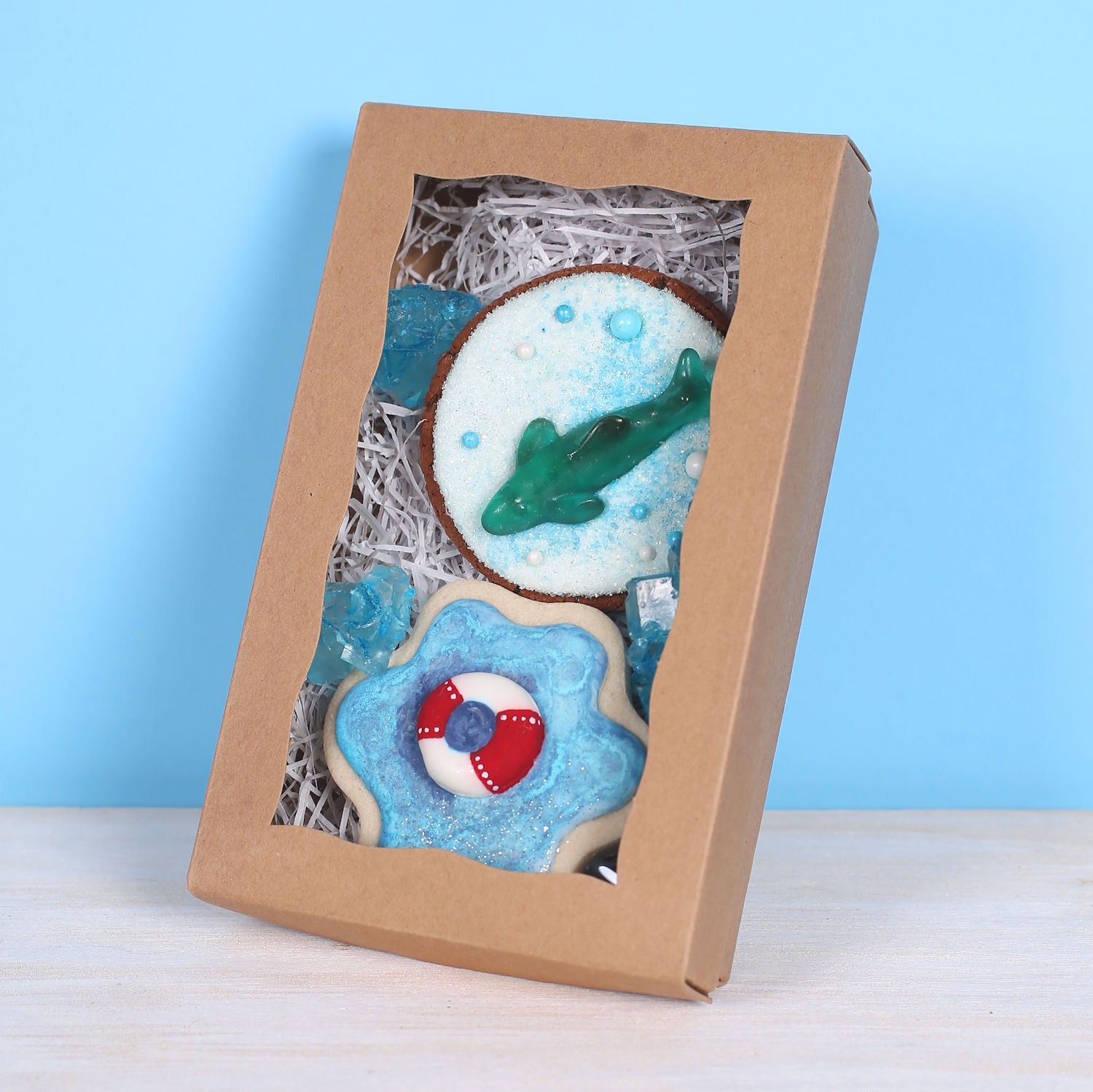 Two Piece Brown Cookie Box Set with Window: 7 x 4 3/8 x 1.25" | www.sprinklebeesweet.com