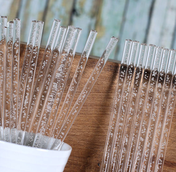 Clear Cake Pop Sticks: Champagne Bubble - 6" or 8" | www.sprinklebeesweet.com