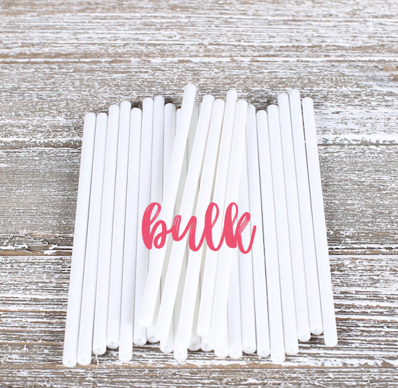 Bulk White Lollipop Sticks: 4.5" | www.sprinklebeesweet.com