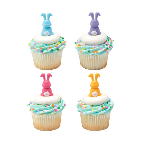 Easter Cupcake Picks: Colorful Bunnies | www.sprinklebeesweet.com