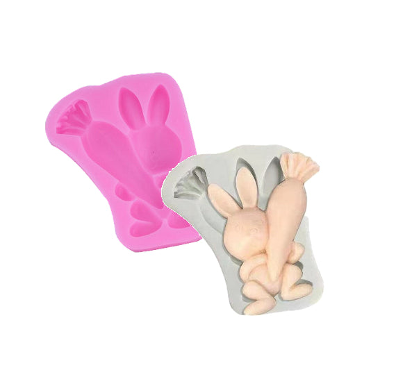 Easter Fondant Mold: Bunny with Carrot | www.sprinklebeesweet.com