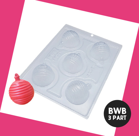 BWB 3 Part Mold: 10051 Striped Christmas Ball | www.sprinklebeesweet.com