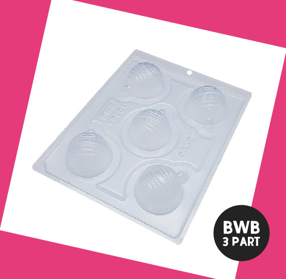 BWB 3 Part Mold: 10051 Striped Christmas Ball | www.sprinklebeesweet.com
