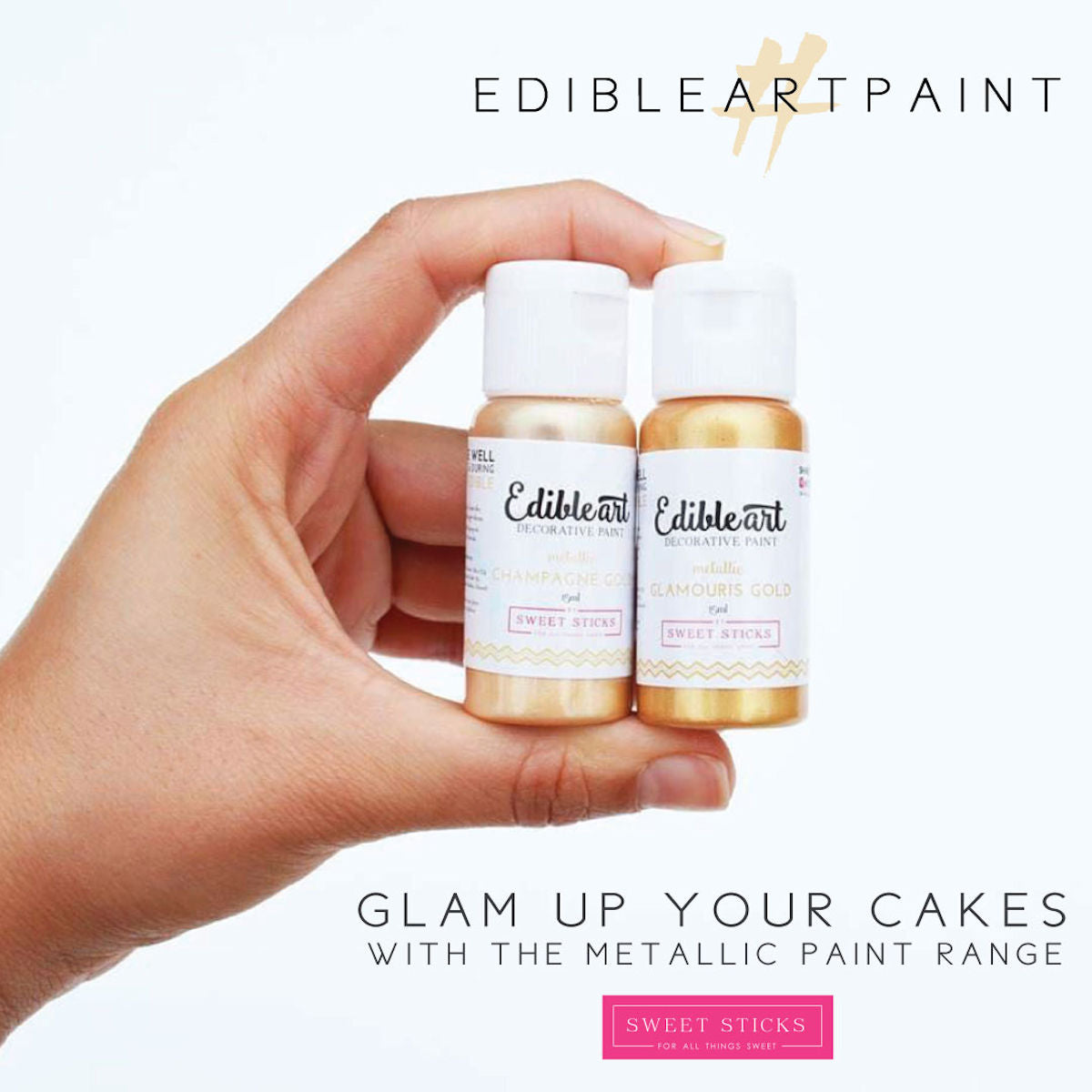 Metallic Glamorous Gold Edible Art Paint | www.sprinklebeesweet.com
