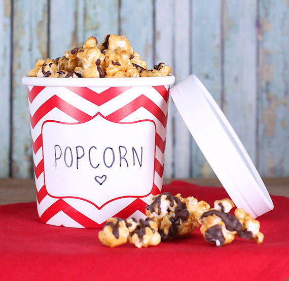 Small Ice Cream Containers: Red Chevron | www.sprinklebeesweet.com