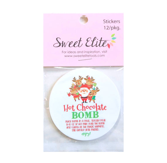 Christmas Cocoa Bomb Stickers | www.sprinklebeesweet.com