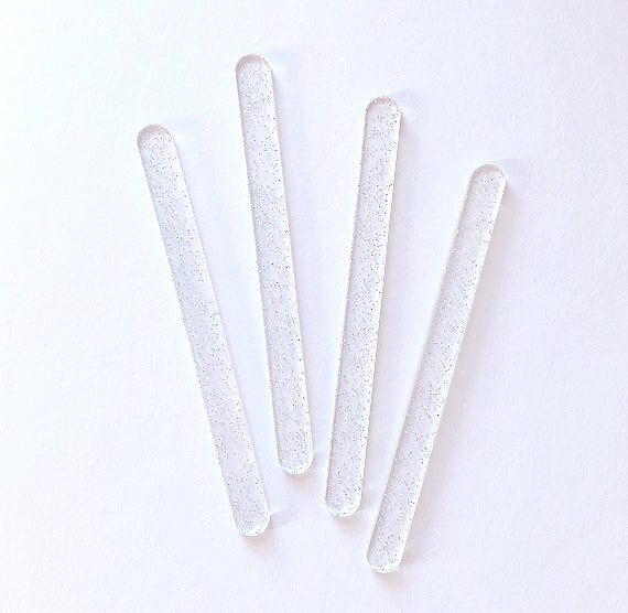 Acrylic Popsicle Sticks: Glitter Clear | www.sprinklebeesweet.com