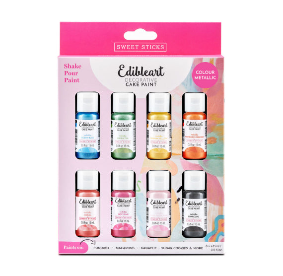 Edible Art Paint Set: Colored Metallic Rainbow | www.sprinklebeesweet.com