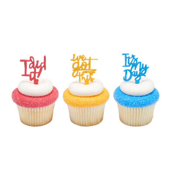 Graduation Cupcake Picks: Sayings | www.sprinklebeesweet.com