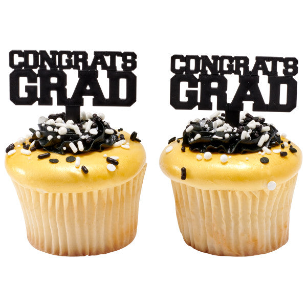 Graduation Cupcake Picks: Congrats Grad | www.sprinklebeesweet.com