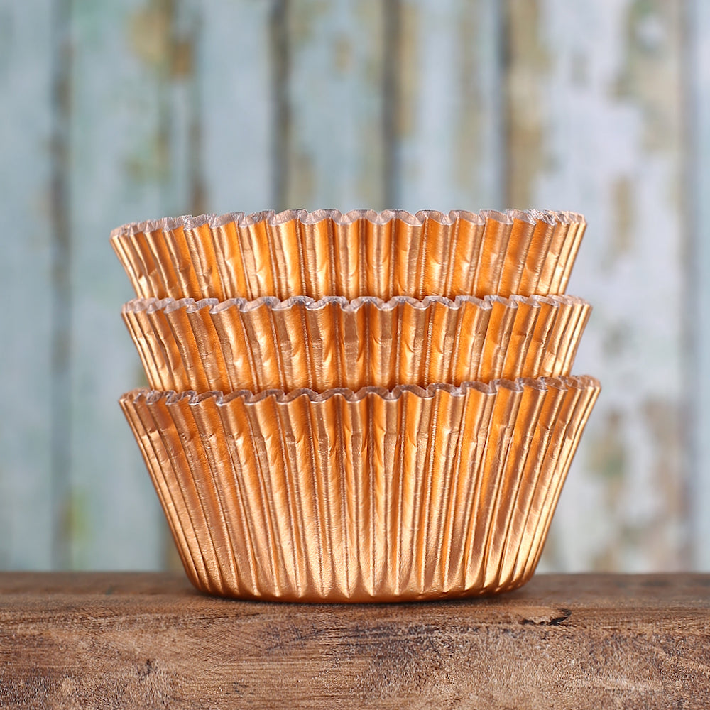 Bulk Cupcake Liners: Copper Foil | www.sprinklebeesweet.com
