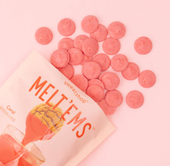 Sweetshop Melt'ems Coral Candy Coating | www.sprinklebeesweet.com