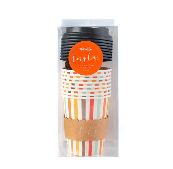 Mini To-Go Coffee Cups: Harvest Stripe | www.sprinklebeesweet.com