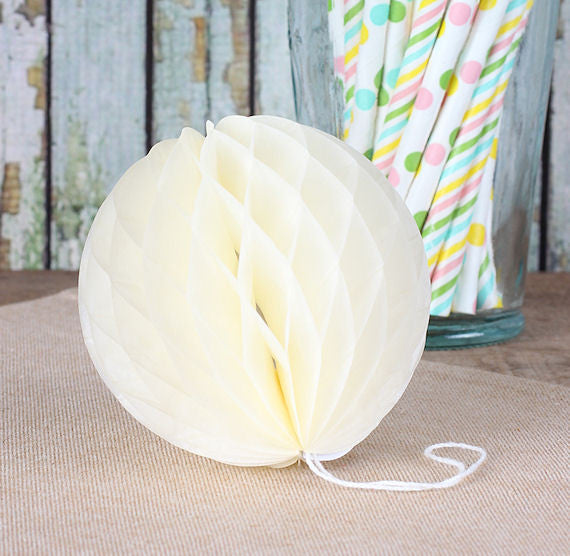 Light Yellow Honeycomb Tissue Balls: 3" | www.sprinklebeesweet.com