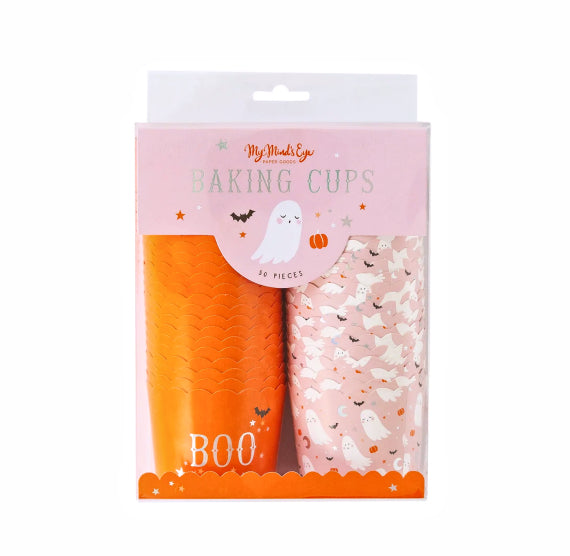 Halloween Baking Cups: Cute Ghosts | www.sprinklebeesweet.com