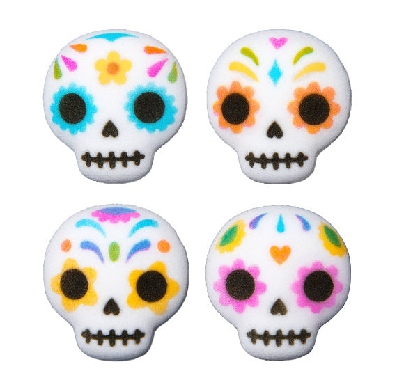 Day of the Dead Skull Sugar Toppers | www.sprinklebeesweet.com