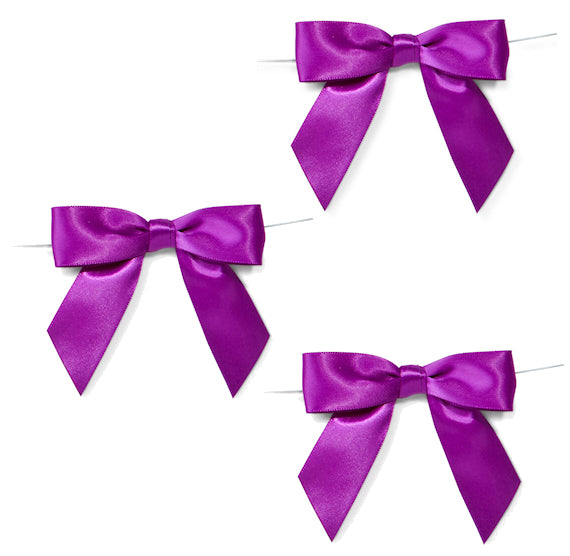 Deep Purple Bows with Ties: 3" | www.sprinklebeesweet.com