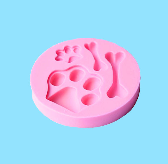 Silicone Dog Fondant Mold: Bone + Paw | www.sprinklebeesweet.com