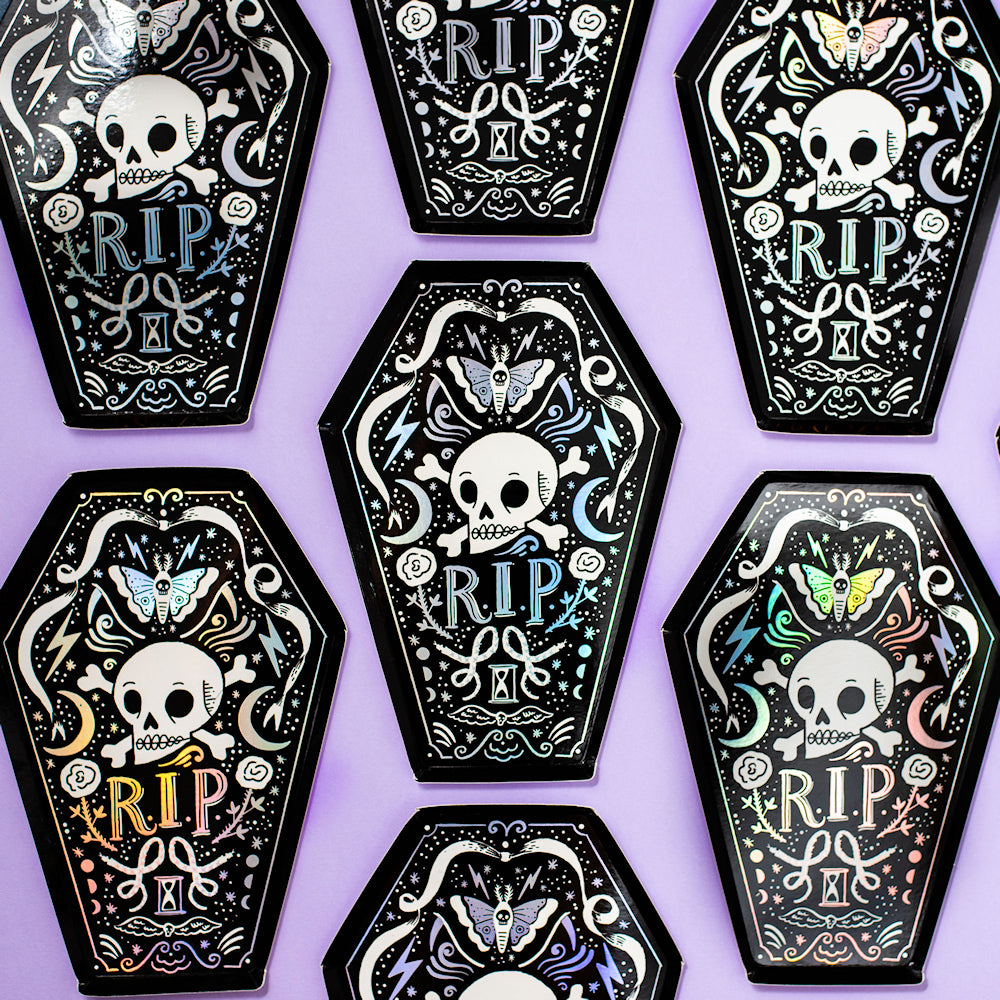 Coffin Halloween Plates: Doomsday | www.sprinklebeesweet.com