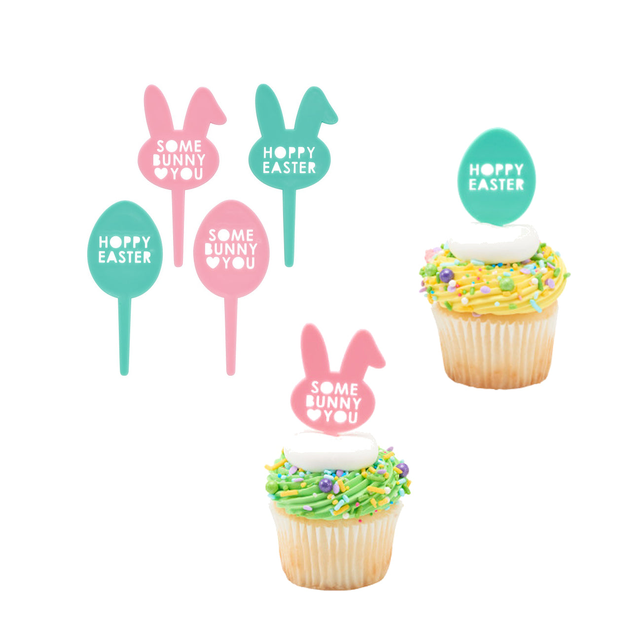 Easter Cupcake Picks: Bunny & Egg | www.sprinklebeesweet.com
