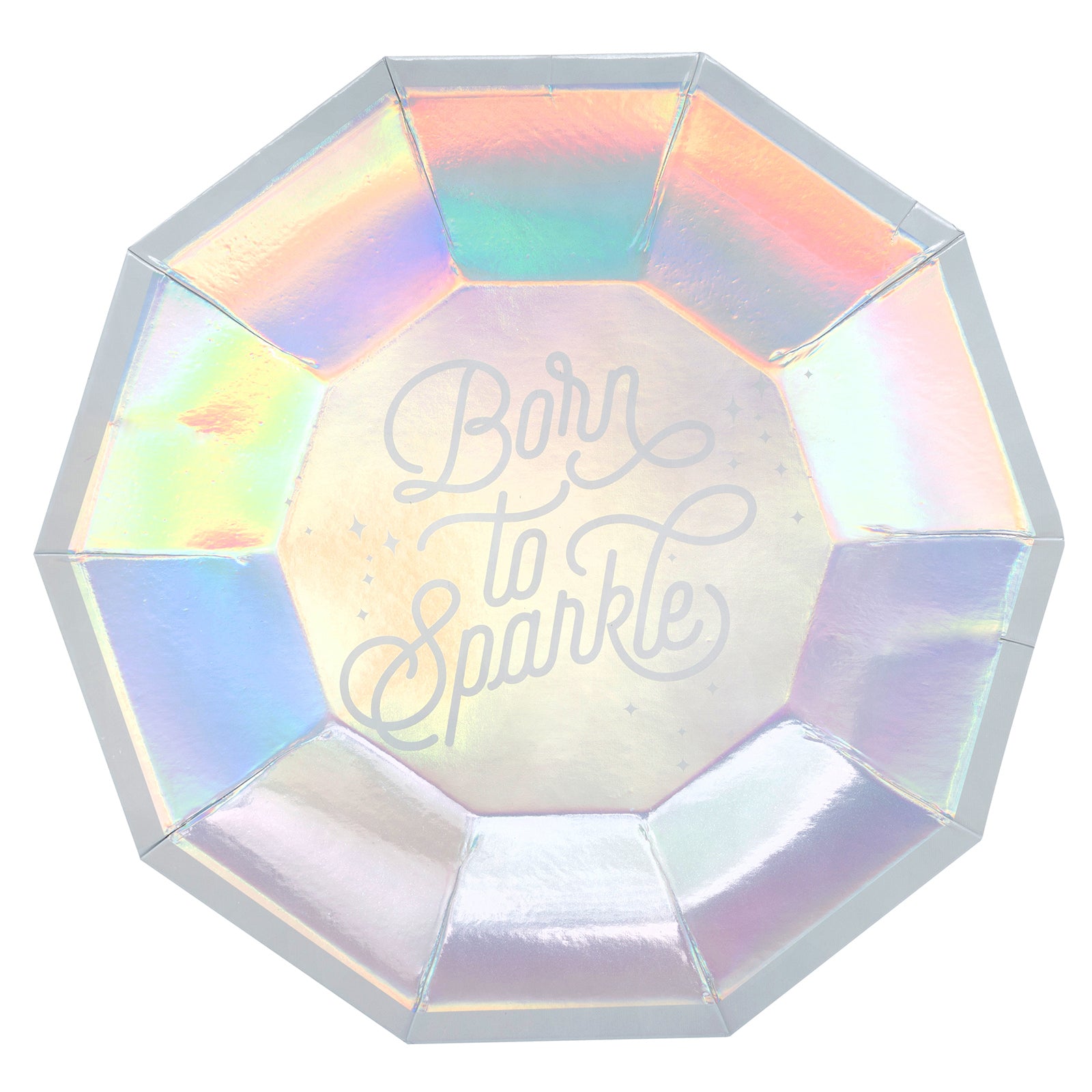 Sweet Tooth Fairy Iridescent Paper Plates | www.sprinklebeesweet.com