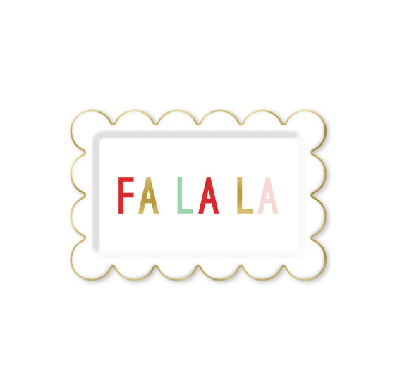 Fa La La Rectangle Christmas Plates | www.sprinklebeesweet.com