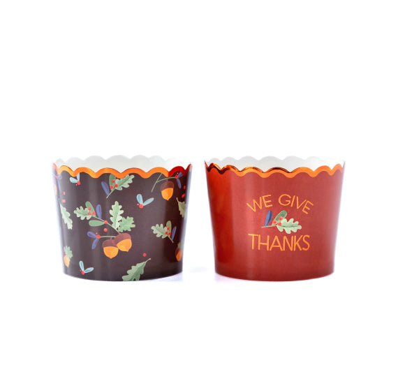Thanksgiving Baking Cups: We Give Thanks | www.sprinklebeesweet.com