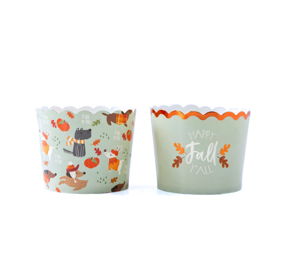 Fall Baking Cups: Dogs in Sweaters | www.sprinklebeesweet.com