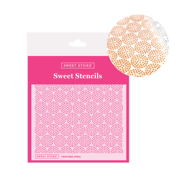 Sweet Stencils: Fireworks Spiral | www.sprinklebeesweet.com