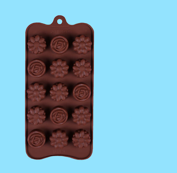 Flowers Chocolate Mold: Assorted Daisy & Rose | www.sprinklebeesweet.com