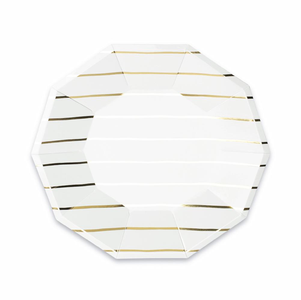 Striped Gold Plates: Large | www.sprinklebeesweet.com