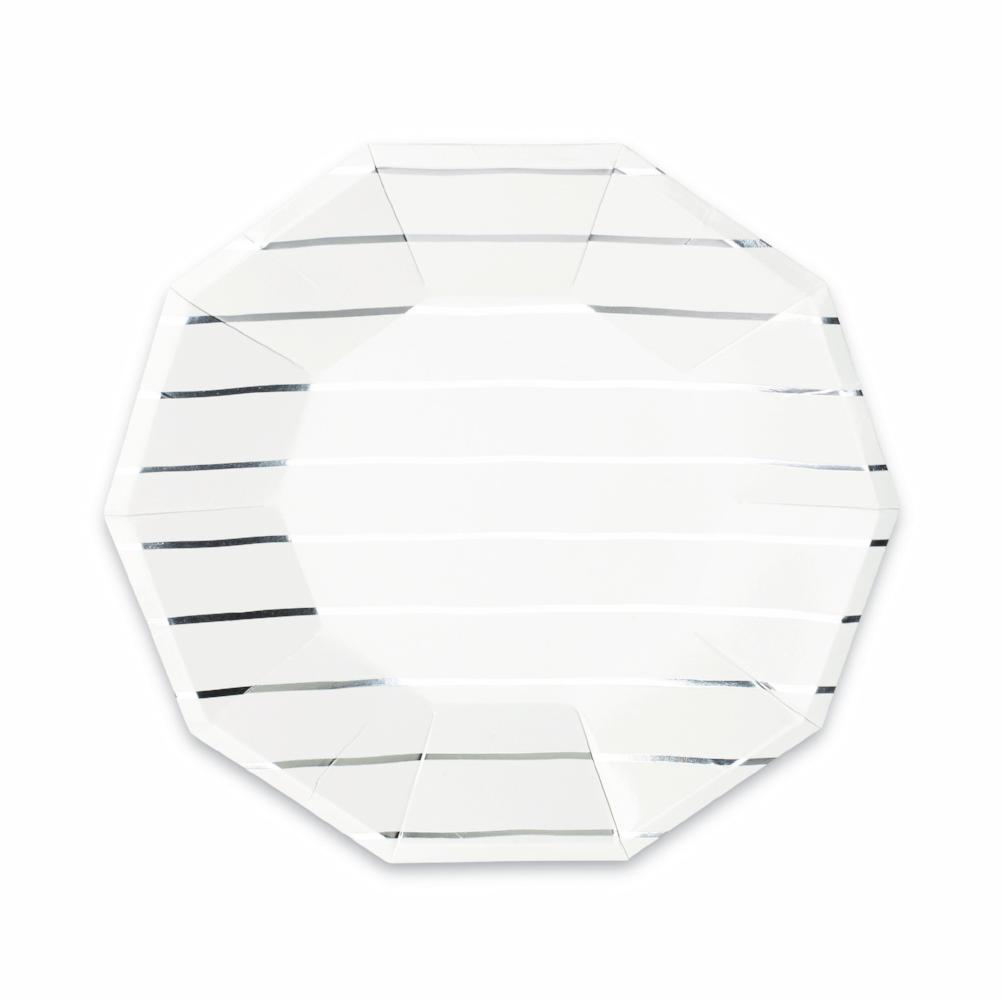 Striped Silver Plates: Large | www.sprinklebeesweet.com