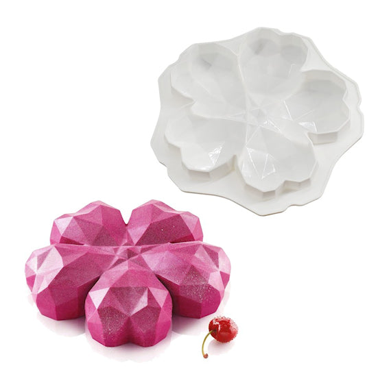 Geometric Heart Flower Mold | www.sprinklebeesweet.com