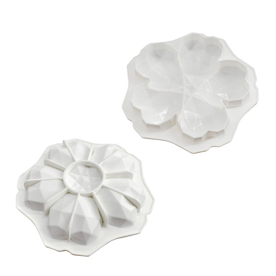 Geometric Heart Flower Mold | www.sprinklebeesweet.com