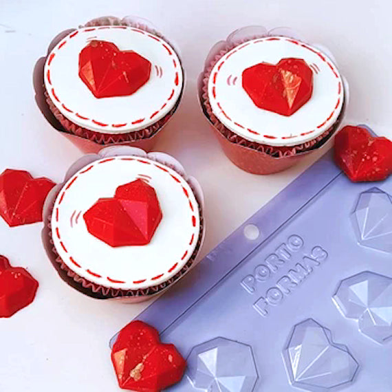 Mini Geometric Heart Mold | www.sprinklebeesweet.com