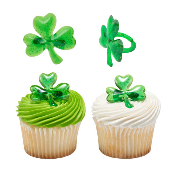 Shamrock Cupcake Topper Rings | www.sprinklebeesweet.com
