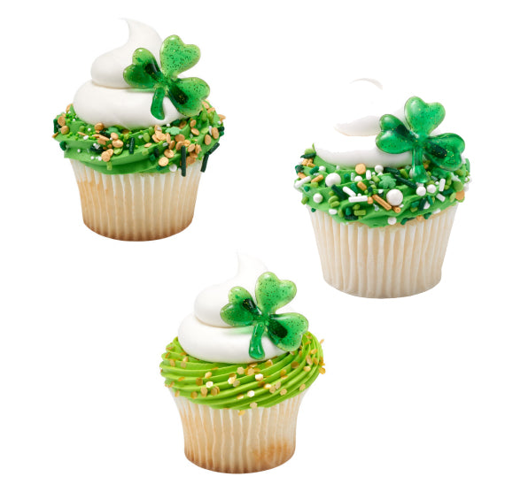 Shamrock Cupcake Topper Rings | www.sprinklebeesweet.com