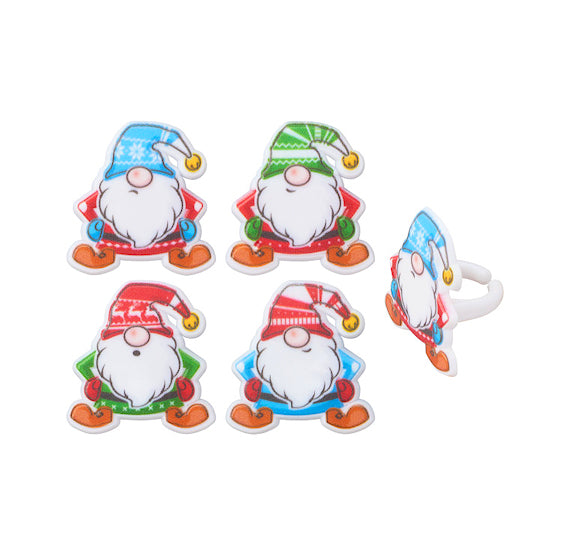 Holiday Gnomes Cupcake Topper Rings | www.sprinklebeesweet.com