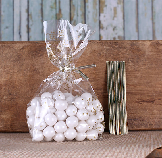 Gold Confetti Dot Treat Bag Kit | www.sprinklebeesweet.com