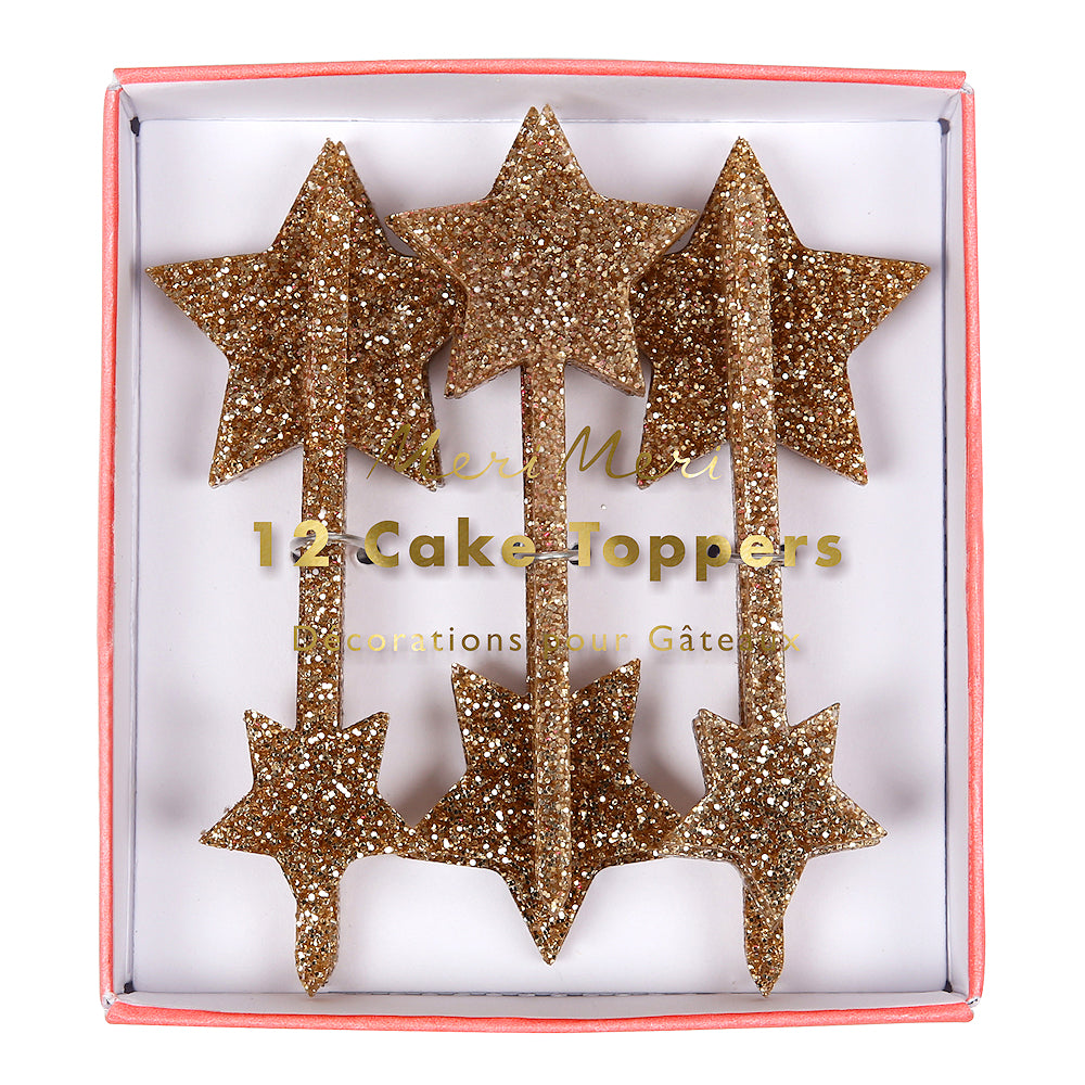 Gold Star Cake Toppers | www.sprinklebeesweet.com