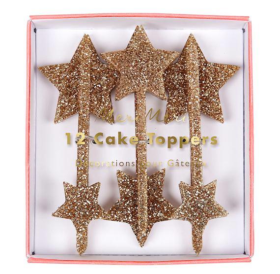 Gold Star Cake Toppers | www.sprinklebeesweet.com