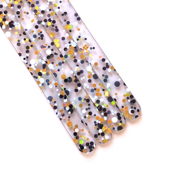 Dot Glitter Popsicle Sticks: Black, White, Gold | www.sprinklebeesweet.com