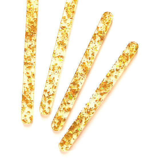 Acrylic Popsicle Sticks: Flake Glitter Gold | www.sprinklebeesweet.com