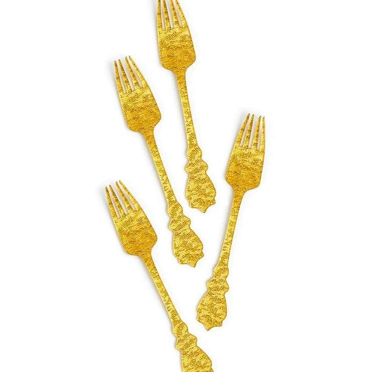 Acrylic Gold Fork Set of 8: Cake Forks | www.sprinklebeesweet.com