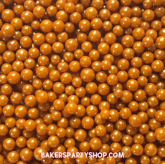 Gold Sugar Pearls: 4mm | www.sprinklebeesweet.com