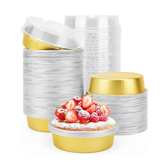 Mini Round Cake Pans with Lids: Gold | www.sprinklebeesweet.com