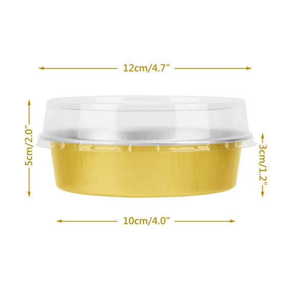 Mini Round Cake Pans with Lids: Gold | www.sprinklebeesweet.com